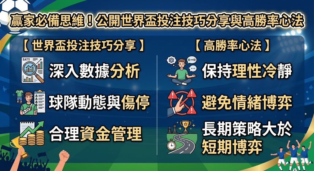 公開世界盃投注技巧分享與高勝率心法